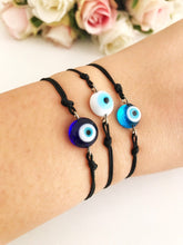 Murano Glass Evil Eye Bracelet, Blue Evil Eye Bracelet, Thread Bracelet - Evileyefavor