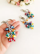 Evil Eye Keychain, Rainbow Evil Eye Bead Bagchain - Evileyefavor