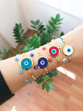 Evil Eye Chain Bracelet, Murano Evil Eye Bracelet, Tiny Evil Eye Bead - Evileyefavor