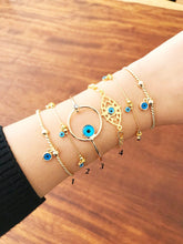 Gold Evil Eye Bracelet, Evil Eye Bangle Bracelet, Blue Evil Eye Bead - Evileyefavor