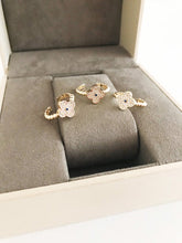 Gold Clover Ring, Adjustable Zircon Ring, Four Leaf Clover Charm - Evileyefavor