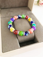 Evil Eye Bracelet, Stretchable Bracelet, Rainbow Bead Bracelet - Evileyefavor