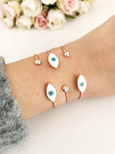 Rose Gold Evil Eye Bracelet Set, Murano Evil Eye Bracelet, Bangle Bracelet - Evileyefavor