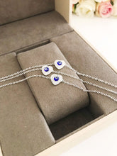 Silver Heart Bracelet, Evil Eye Bracelet, Simple Chain Bracelet - Evileyefavor