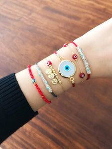Red Evil Eye Jewelry, Evil Eye Bracelet, Evil Eye Necklace, Red Murano