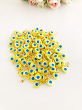 Yellow Evil Eye Bead, Evil EYE Safety Pin, Plastic Bead - Evileyefavor