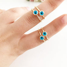 Dainty ring, gold evil eye ring, adjustable ring, minimalist ring, everyday ring