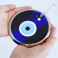 Silver Evil Eye Bead, 13cm, Glass Evil Eye Wall Hanging - Evileyefavor