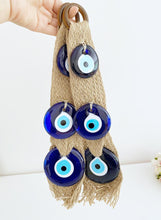 Macrame Evil Eye Wall Hanging, Blue Evil Eye Bead, Home Decoration - Evileyefavor
