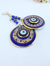 Patterned Evil Eye Wall Hanging, Blue Evil Eye Home Decor, Elegant Wall Decor - Evileyefavor