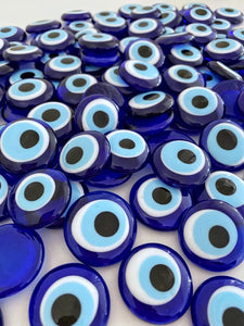 Blue Evil Eye Bead, 5 to 100 pcs, Glass Beads without Holes, Wedding Favors - Evileyefavor