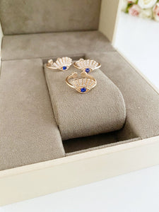 Evil Eye Ring, Adjustable Greek Ring, Protection Jewelry, Rose Gold Ring - Evileyefavor