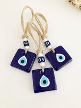 Evil Eye Home Decor, Macrame Evil Eye Wall Hanging, Blue Glass Evil Eye - Evileyefavor