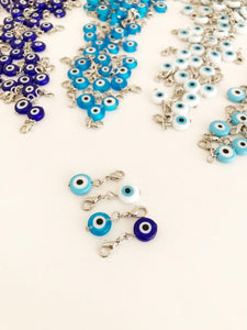 Blue Evil Eye Charm, Evil Eye Keychain Accessories, Evil Eye with Lobster Clasp - Evileyefavor