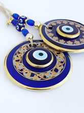 Patterned Evil Eye Wall Hanging, Blue Evil Eye Home Decor, Elegant Wall Decor - Evileyefavor