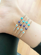 Evil Eye Ankle Bracelet, Rose Gold Silver Anklets, Turkish Evil Eye Anklets - Evileyefavor