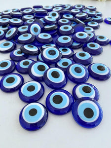 Blue Evil Eye Bead, 5 to 100 pcs, Glass Beads without Holes, Wedding Favors - Evileyefavor