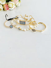 Gold Evil Eye Bracelet, Evil Eye Cuff Bracelet, Adjustable Bracelet
