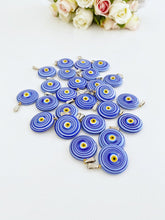 Handmade Murano Bead, Blue Evil Eye Charm, Glass Evil Eye Pendant