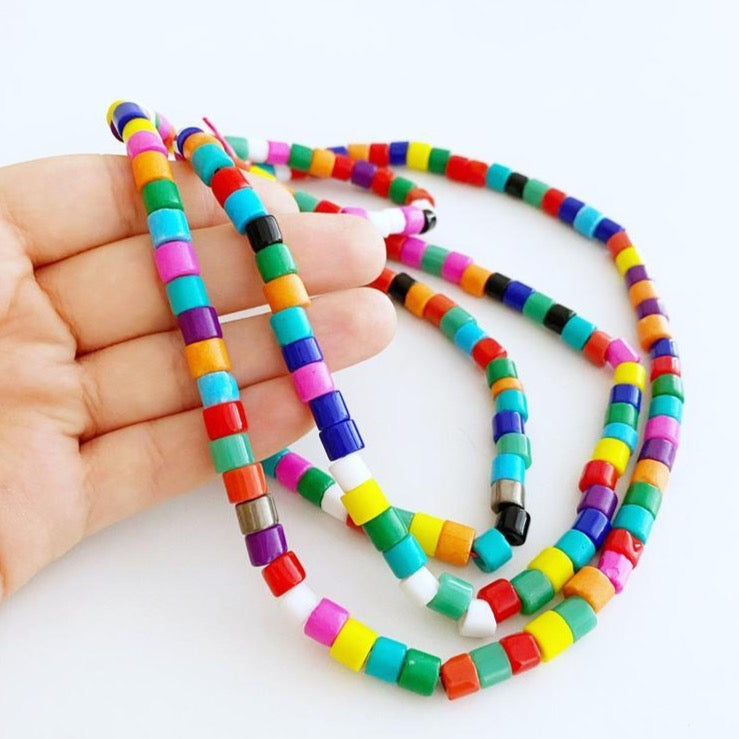 Handmade Murano Glass Cylinder Beads, Assorted Color Beads, Murano Tub –  Evileyefavor