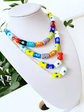 Evil Eye Necklace, Customized Necklace, Handmade Murano Tube Beads Necklace