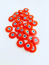Orange Evil Eye Cabochons, 15mm Murano Glass Cabochon, Handmade Glass Bead