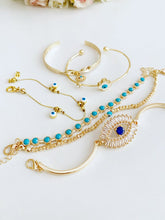 Gold Evil Eye Bracelet, Cuff Bracelet, Blue Evil Eye, Greek Evil Eye Jewelry