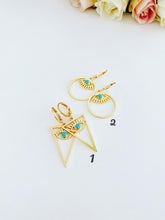 Evil Eye Earrings, Gold Hoop Earrings, Elegant Jewelry