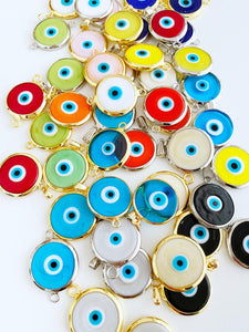 Murano Evil Eye Bead, Glass Evil Eye Bead, Connector Pendant, DIY