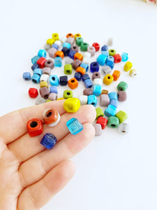 Handmade Murano Glass Beads, Glass Cube Beads, Assorted Glass Beads