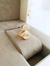 Adjustable Evil Eye Ring, Rose Gold Signet Ring, Stackable Ring