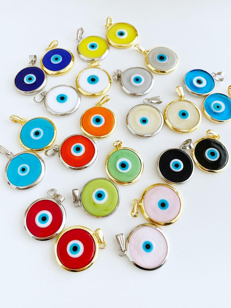 Glass Evil Eye Beads Lamp Work – Estate Beads & Jewelry