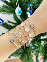 Rose Gold Bracelet Set, Evil Eye Bracelet, Blue Evil Eye, Hamsa Hand Bracelet