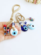 Tiny Evil Eye Wall Hanging, Blue White Evil Eye Bead, Evil Eye Home Decor