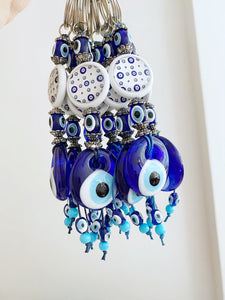 Blue Evil Eye Bead, Evil Eye Keychain, New Home Gift Keychain