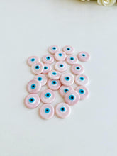 Pink Evil Eye Cabochons, Murano Glass Cabochon, Handmade Evil Eye Cabochon