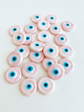 Pink Evil Eye Cabochons, Murano Glass Cabochon, Handmade Evil Eye Cabochon