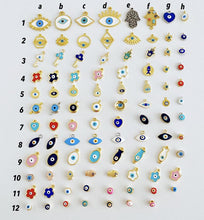 Evil Eye Charm, Brass Evil Eye Bead, Evil Eye Jewelry Supply