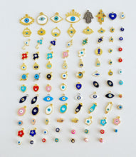 Evil Eye Charm, Brass Evil Eye Bead, Evil Eye Jewelry Supply