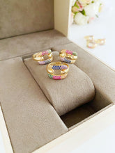 Gold Ring, Dainty Gold Ring, Rainbow Zircon Bead Ring