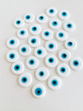 White Evil Eye Cabochons, 15mm Murano Glass Cabochon