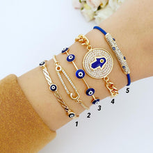 Blue Evil Eye Bracelet, Evil Eye Jewelry, Cuff Bracelet, Zircon Hamsa Hand