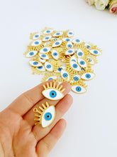 Gold Evil Eye Charm, Evil Eye Pendant, Eye-shaped Bead