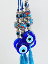 Blue Evil Eye Wall Hanging, Ceramic Charm, Evil Eye Home Decor