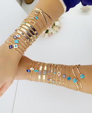 Evil Eye Cuff Bracelet, Gold Evil Eye Jewelry, Bangle Bracelet, 25 styles