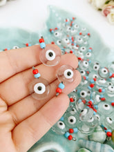 Clear Evil Eye Beads, evil eye charm, murano glass beads