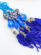 Hamsa hand evil eye car mirror charm, car mirror hanging, mirror ornament