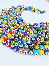 Evil Eye Beads, 10 mm Round Multicolor Evil Eye Beads, Lucky Evil Eye Beads