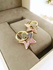Dangle Star Earrings, Valentine’s Day Gift, Wedding Star Earrings