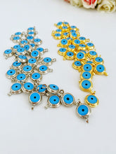 Gold Evil Eye Beads, Evil Eye Connectors, Brass Evil Eye Charm, DIY